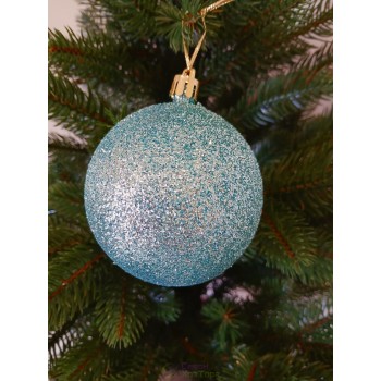 Новогодний шар "Блестки" Ø80мм мятный, цена за набор 4шт